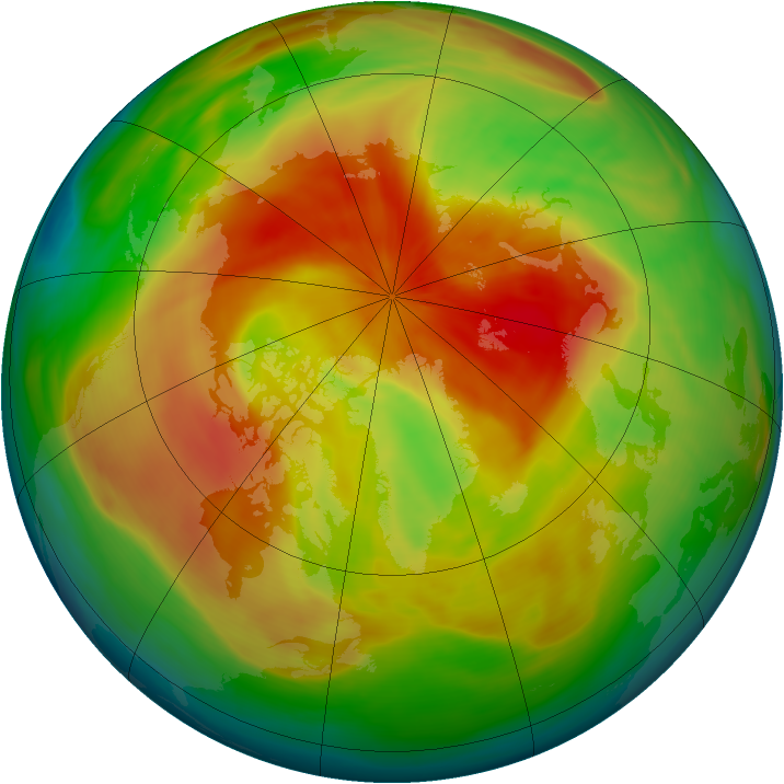 Arctic ozone map for 29 March 2008